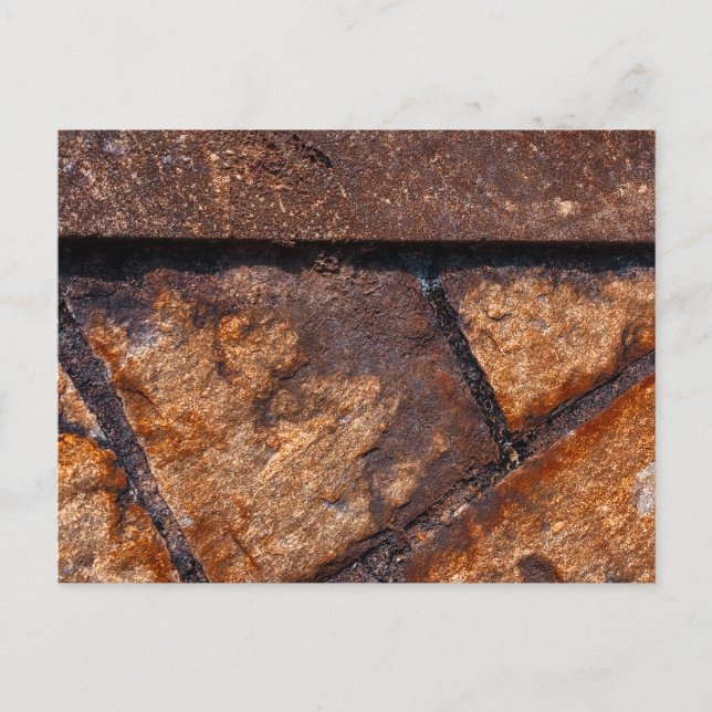 Heavily Rusted Stone Wall Texture Close Up Postcard (Front)