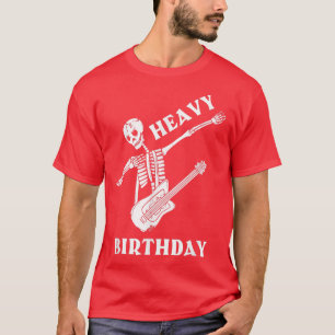 Heavy Birthday Viking and Metal Rock Dabbing Skele T-Shirt