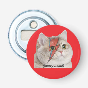 Heavy Breathing Cat Meme Heavy Metal Rocker Bottle Opener
