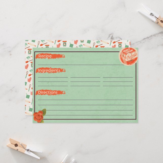 Heavy Cream Recipe Cards (Front/Back In Situ)