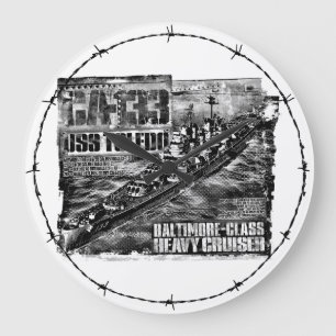 Heavy cruiser Toledo Large Clock