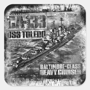Heavy cruiser Toledo Square Sticker