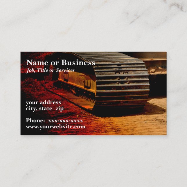 heavy duty construction equipment business card (Front)