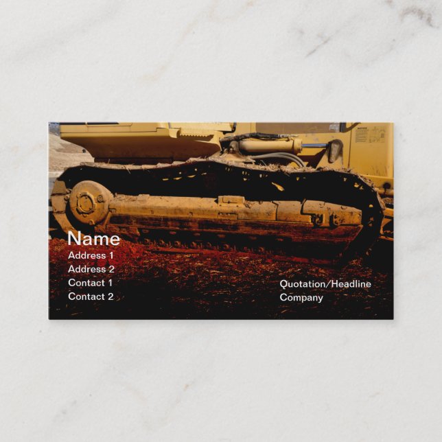 heavy duty construction equipment business card (Front)