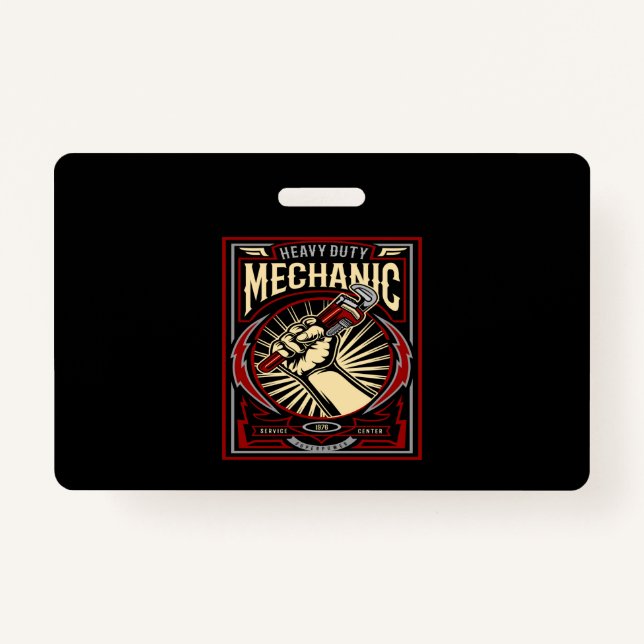 heavy duty mechanic ID badge (Front)