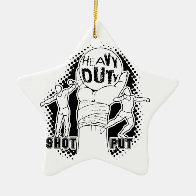 Heavy duty – shot put ceramic ornament (Front)