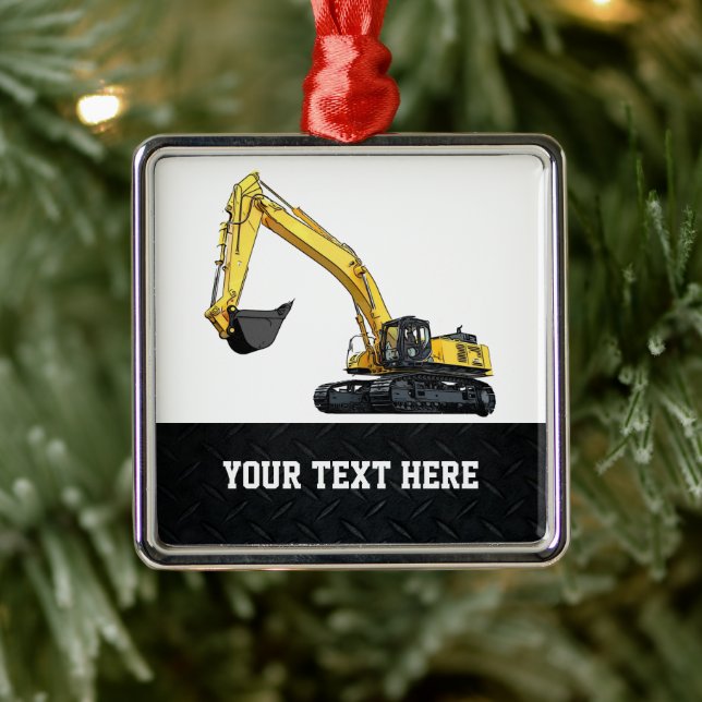 Heavy Equipment Business Excavator Construction Me Metal Ornament (Tree)