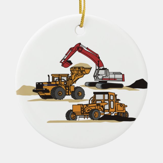Heavy Equipment Ceramic Ornament (Front)