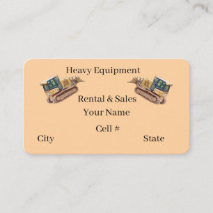 Heavy Equipment Consruction Service Business Card