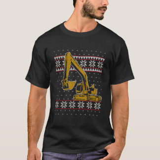 Heavy Equipment Excavator Operator Ugly Christmas  T-Shirt