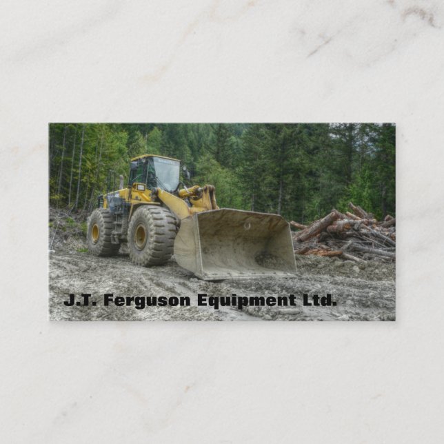 Heavy Equipment Machinery Land Clearing Tractor Business Card (Front)