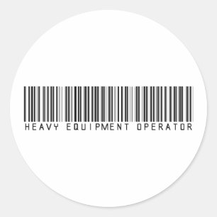 Heavy Equipment Operator Bar Code Classic Round Sticker