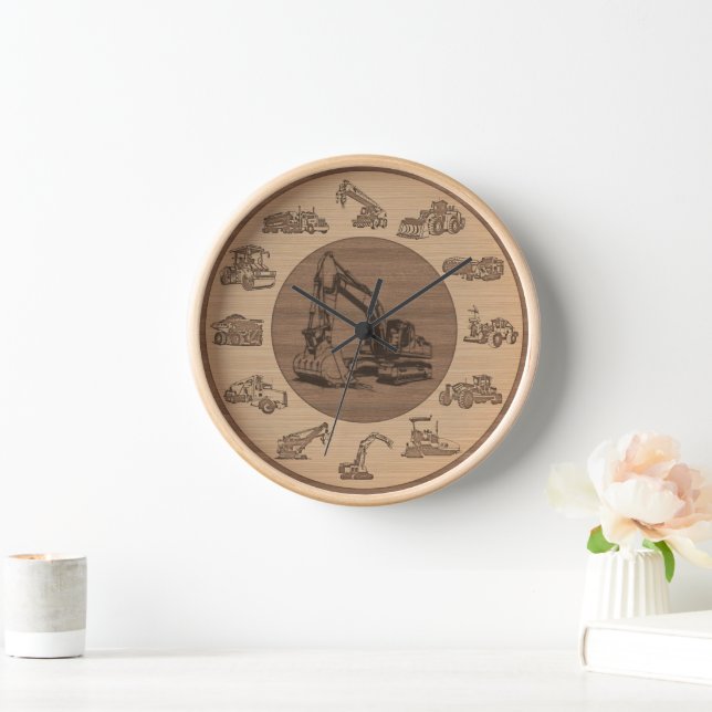 Heavy Equipment Operator Construction Machine Clock (Home)