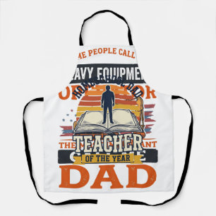 Heavy Equipment Operator Dad Vintage Shirt Design_ Apron