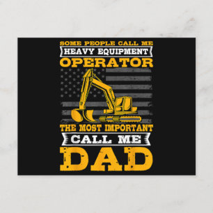 Heavy Equipment Operator Excavator Father's Day Da Enclosure Card