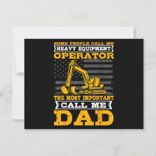 Heavy Equipment Operator Excavator Father's Day Da Postcard