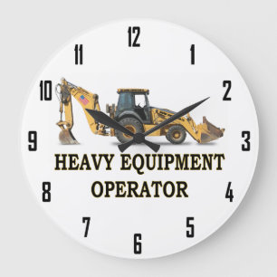 HEAVY EQUIPMENT OPERATOR LARGE CLOCK
