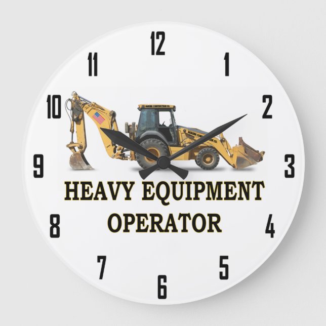 HEAVY EQUIPMENT OPERATOR LARGE CLOCK (Front)
