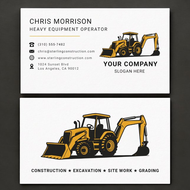 Heavy Equipment Operator Professional Business Card (Creator Uploaded)