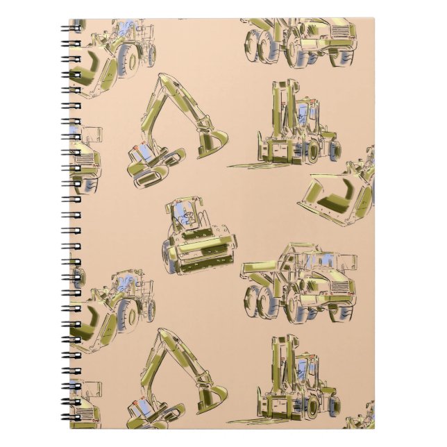 Heavy Equipment Spiral Notebook for Work (Front)