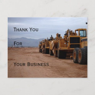 Heavy Equipment Thank You Postcard