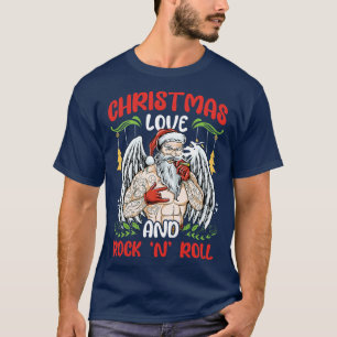 Heavy Hard Metal Santa Christmas Love Rock N Roll  T-Shirt