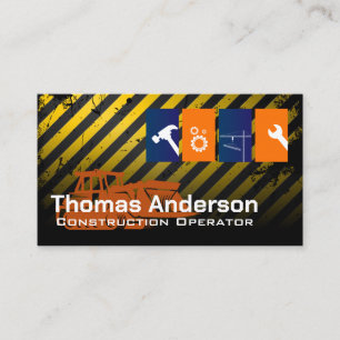 Heavy Machinery   Builders Icons   Construction Business Card