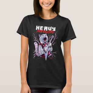 Heavy Meowtal Cat Playing Metal Guitar Funny Shirt