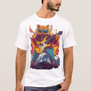 Heavy Meowtal – Rocking Cat Graphic Tee for Music 