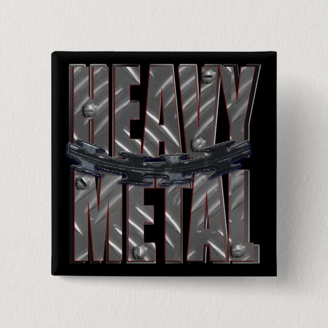 heavy metal 15 cm square badge (Front)