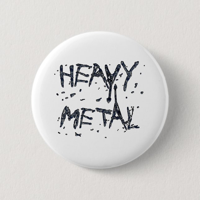 HEAVY METAL 6 CM ROUND BADGE (Front)