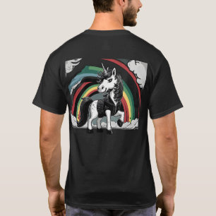 Heavy Metal Cartoon Unicorn with Rocker Vibes Fun  T-Shirt