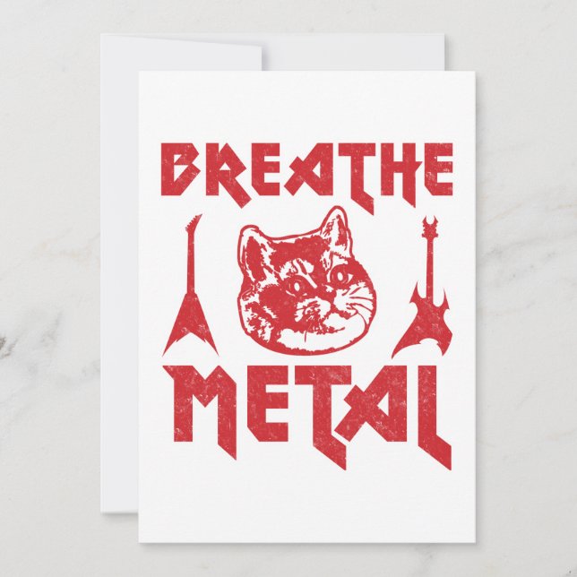 Heavy Metal Cat Holiday Card (Front)