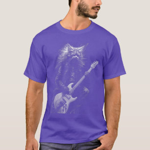 Heavy Metal Cat Rock Star Band Guitarist Guitar vi T-Shirt