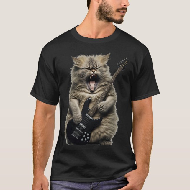Heavy metal cat  rock T-Shirt (Front)