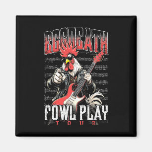 Heavy Metal Chicken Rooster Eggdeath Tour Guitaris Magnet