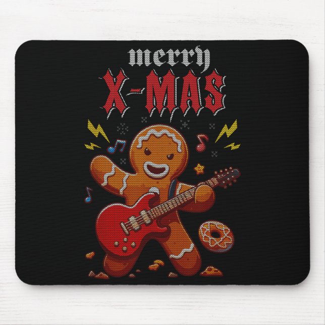 Heavy Metal Christmas Sleigher Hail Santa Claus Ro Mouse Pad (Front)