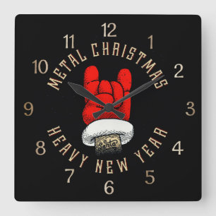 Heavy Metal Christmas Square Wall Clock
