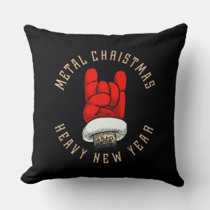 Heavy Metal Christmas Throw Pillow
