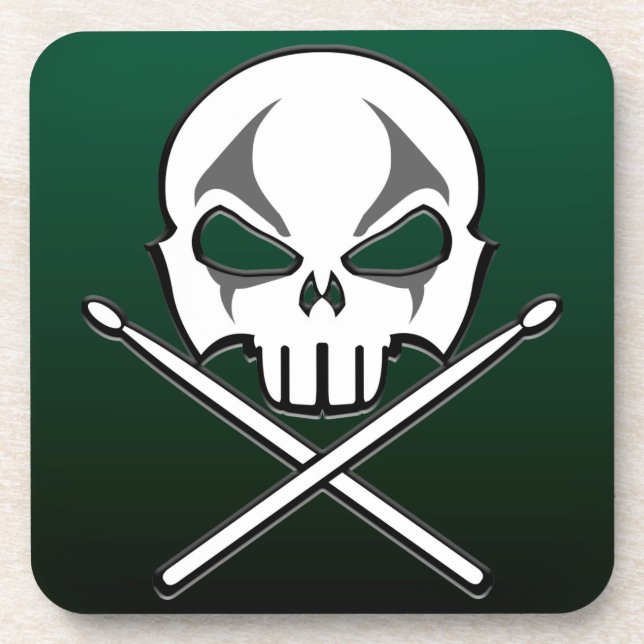 Heavy Metal Coaster Rock & Roll Drummer Coasters (Front)