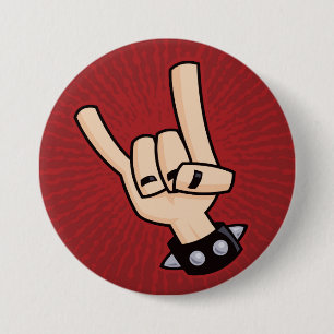 Heavy Metal Devil Horns 7.5 Cm Round Badge