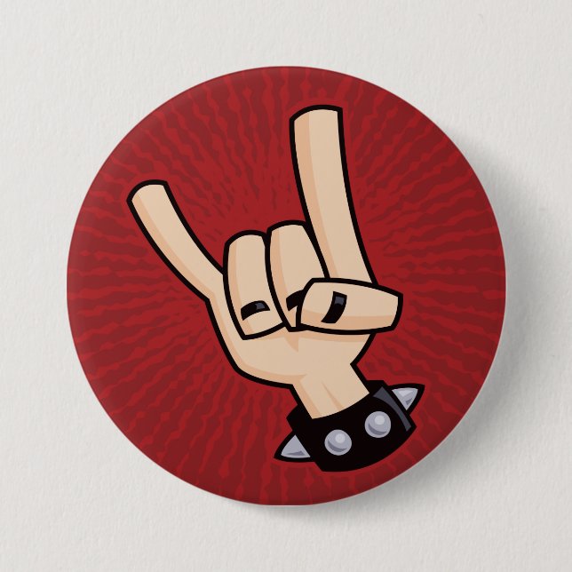 Heavy Metal Devil Horns 7.5 Cm Round Badge (Front)