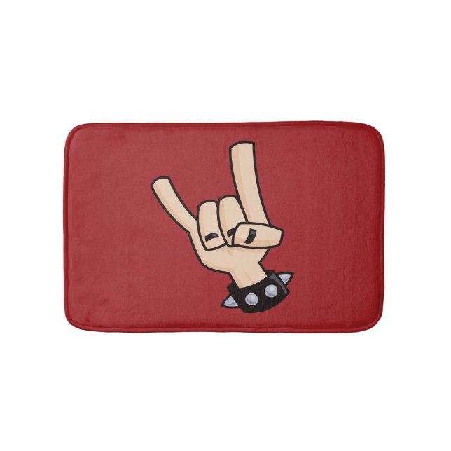 Heavy Metal Devil Horns Bath Mat (Front)
