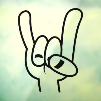 Heavy Metal Devil Horns Black Line