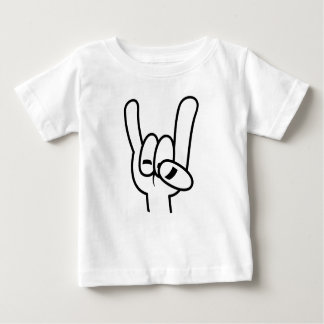 Heavy Metal Devil Horns Black Line Baby T-Shirt