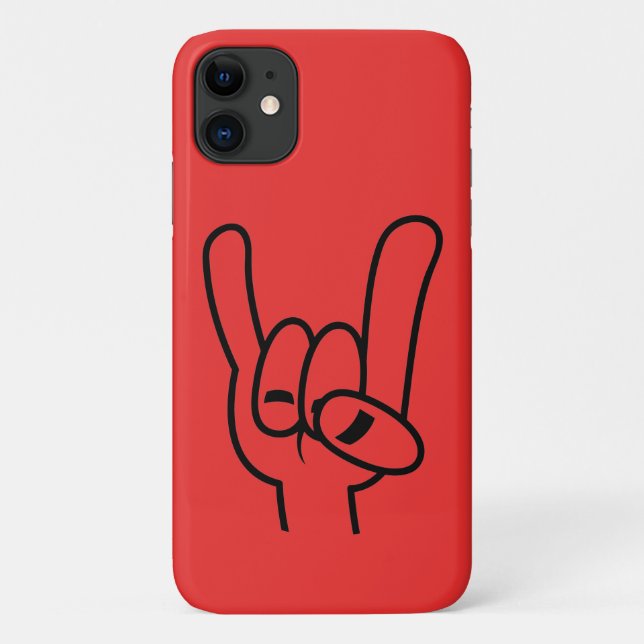 Heavy Metal Devil Horns Black Line Case-Mate iPhone Case (Back)