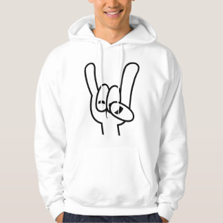 Heavy Metal Devil Horns Black Line Hoodie