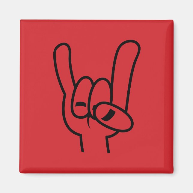 Heavy Metal Devil Horns Black Line Magnet (Front)
