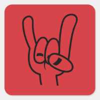 Heavy Metal Devil Horns Black Line