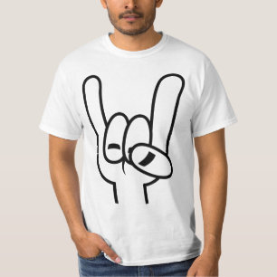 Heavy Metal Devil Horns Black Line T-Shirt